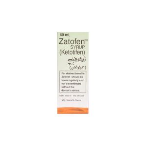 Zatofen syrup 60ml by Novartis - ketotifen antihistamine medication for allergy and asthma symptom relief