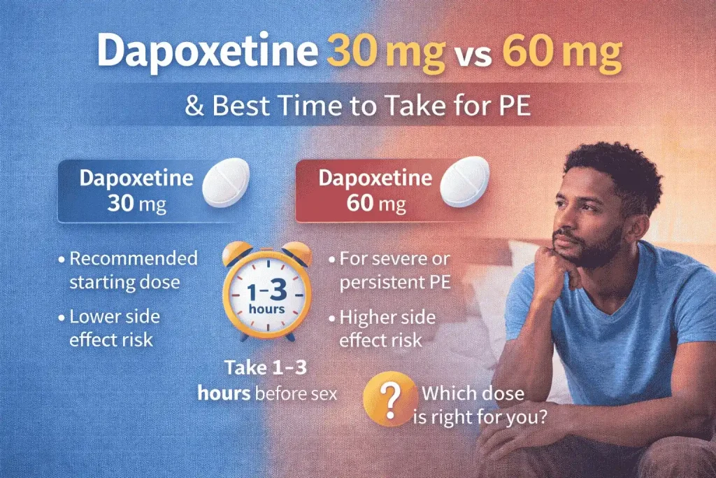 Dosage Guide (30 mg vs 60 mg) and Best Time to Take Dapoxetine