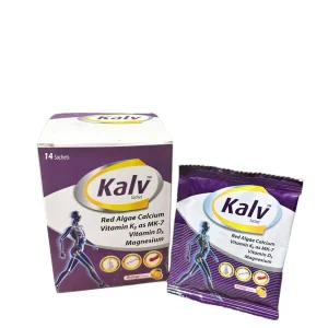 Kalv sachets 14-count box with Red Algae Calcium, Vitamin K2 MK-7, Vitamin D3, and Magnesium for bone health and osteoporosis prevention
