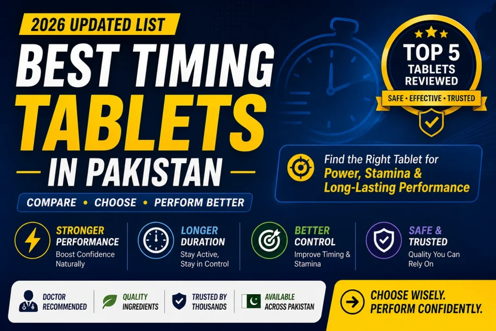 Best Timing Tablets in Pakistan 2026: Top 5 for ED & PE (Prices + Reviews)