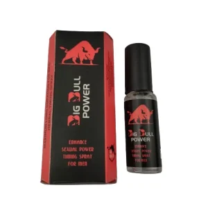 Big Bull Power herbal timing spray for men — black box with red bull logo and matching spray bottle