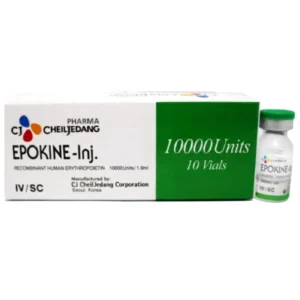 Epokine Injection 10000 Units box, 10 vials, by CJ CheilJedang Pharma — recombinant human erythropoietin, IV/SC