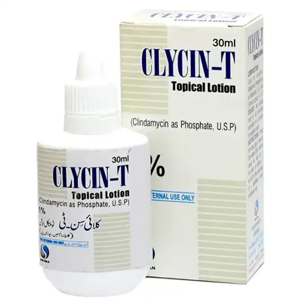 Clycin-T Topical Lotion (Clindamycin as Phosphate USP) 1%, 30ml, bottle and box — for external use only